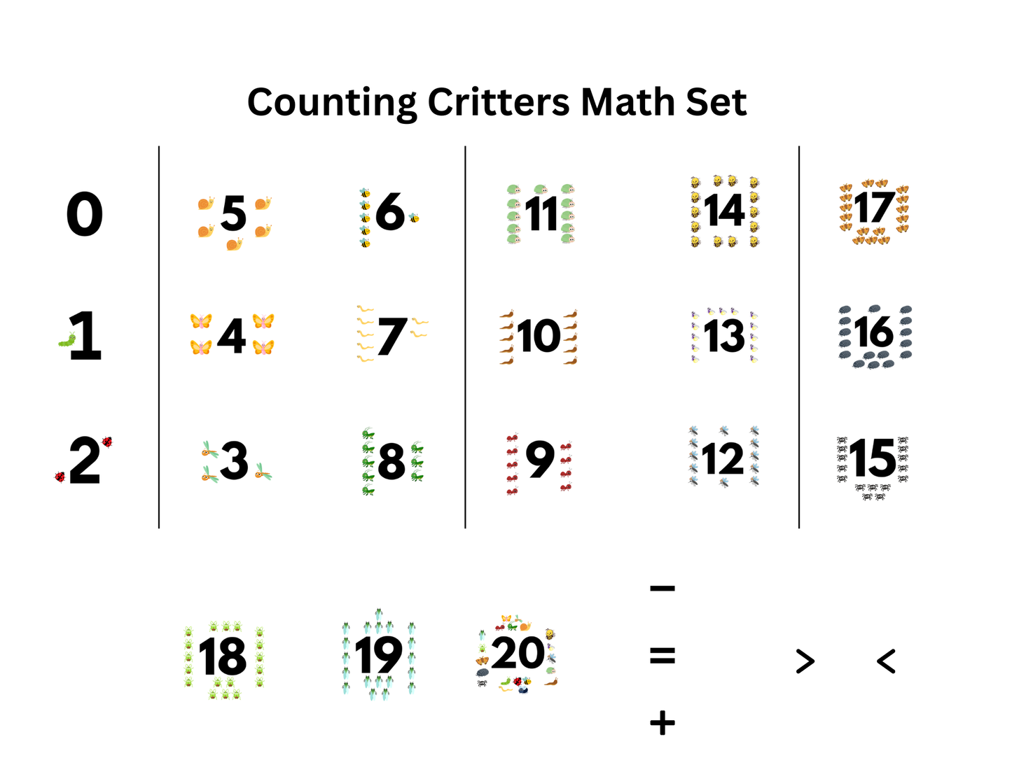 Counting Critters Math Magnets – Insect-Themed Number Learning Toys for Kids (Ages 3–7)